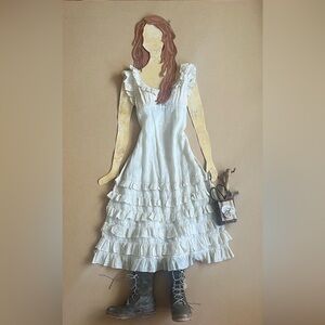 NWT Doen Calla Maxi Ruffle Dress in Dove Size Large